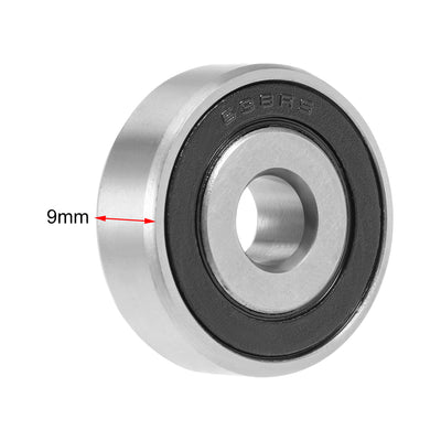 Harfington Deep Groove Ball Bearings Metric Double Seal Chrome Steel ABEC1 Z1
