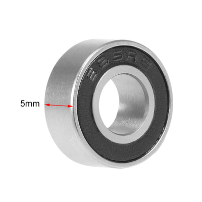 Harfington Deep Groove Ball Bearings Metric Double Seal Chrome Steel ABEC1 Z1