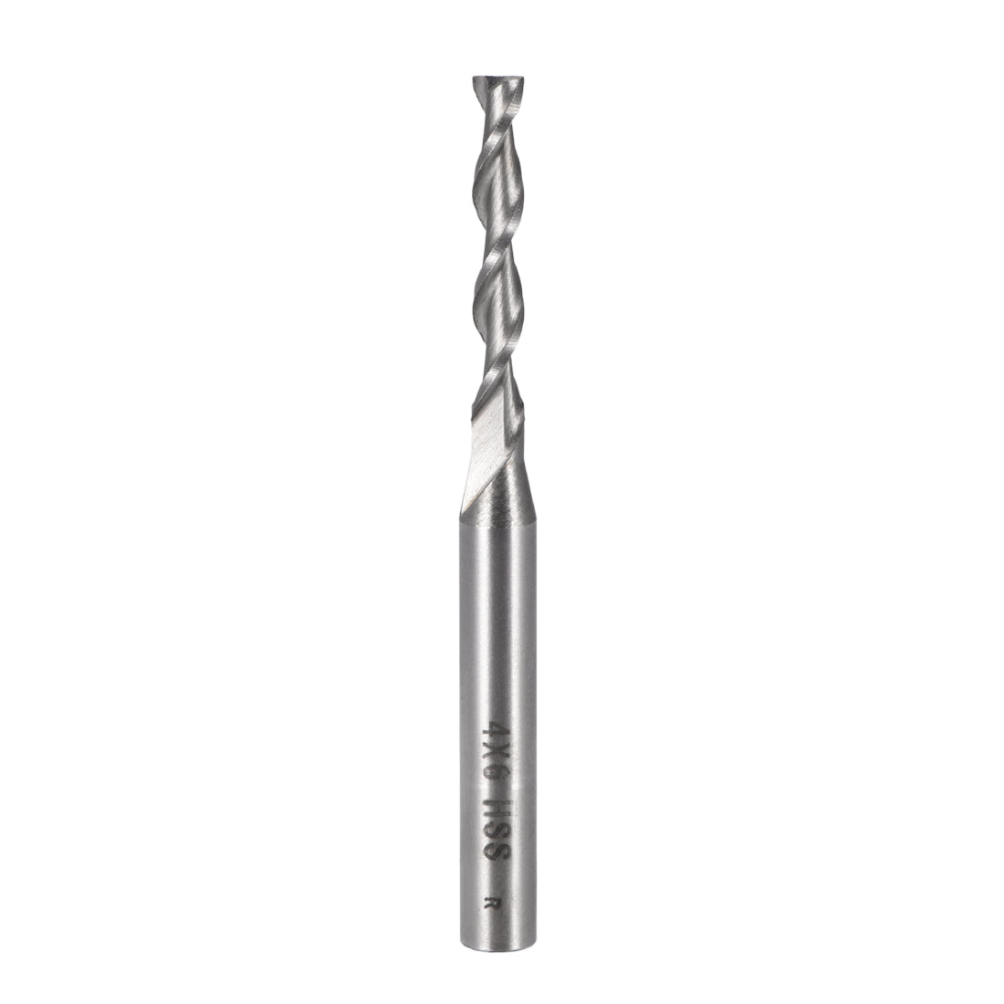 Harfington 4mm Cutting HSS-AL Spiral Drill Bit Straight End Mill Cutter 2 Flute with 6mm Shank