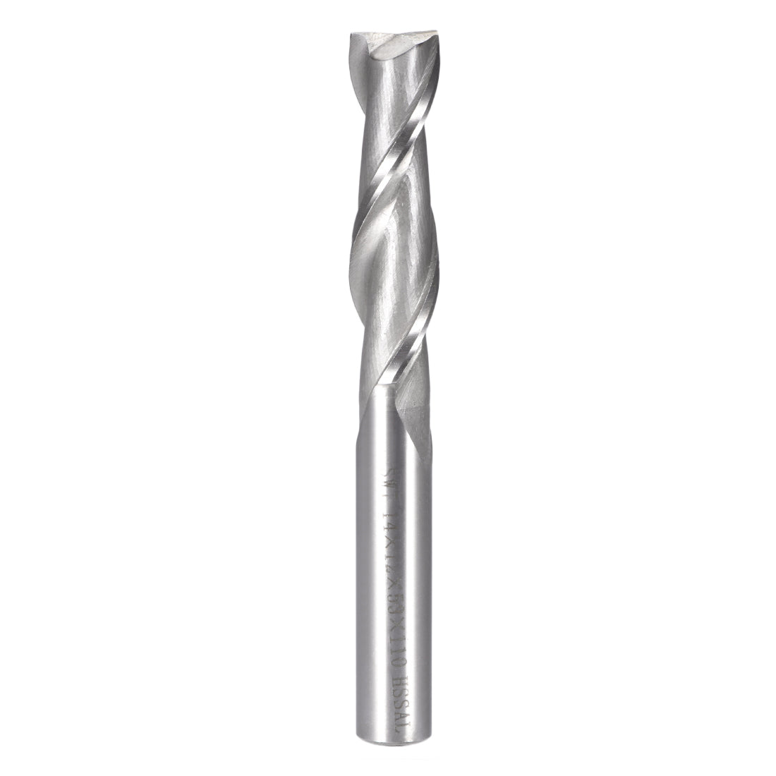 Harfington 14mm Cutting HSSAL Spiral Drill Bit Straight End Mill Cutter 2 Flute with 12mm Shank