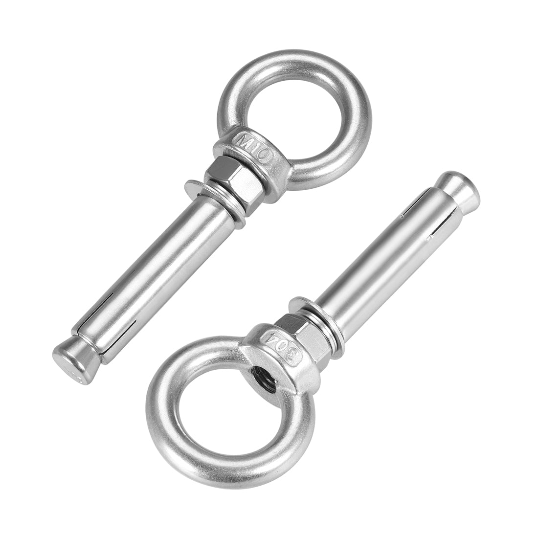 Harfington M10 x 80 Expansion Eyebolt Eye Nut Screw with Ring Anchor Raw Bolts 2 Pcs