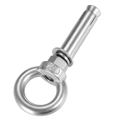 Harfington M12 x 90 Expansion Eyebolt Eye Nut Screw with Ring Anchor Raw Bolts 2 Pcs