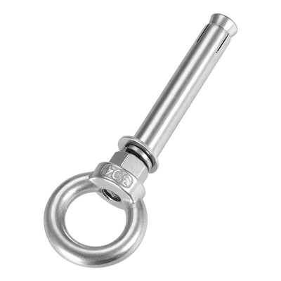 Harfington M12 x 120 Expansion Eyebolt Eye Nut Screw with Ring Anchor Raw Bolts 2 Pcs