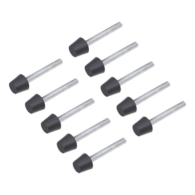 Harfington Toggle Clamp Foot Rubber Head Carbon Steel M5x47mm 10pcs