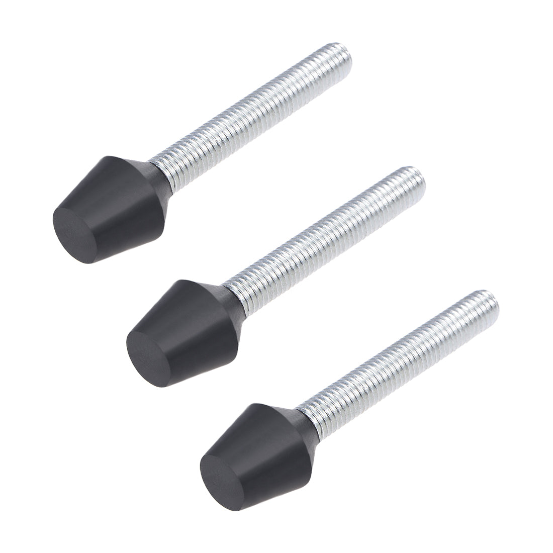 Harfington Toggle Clamp Foot Rubber Head Carbon Steel M10x87mm 3pcs