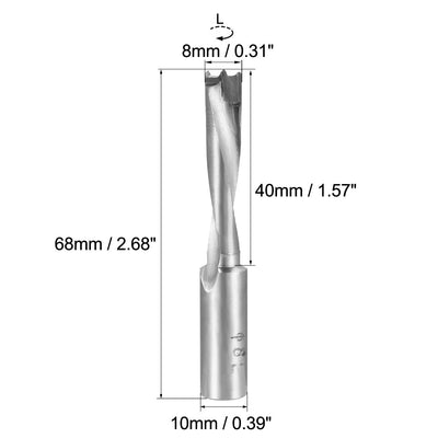 Harfington Brad Point Drill Bits for Wood 8mm x 68mm Left Turning Carbide for Woodworking Carpentry Drilling Tool