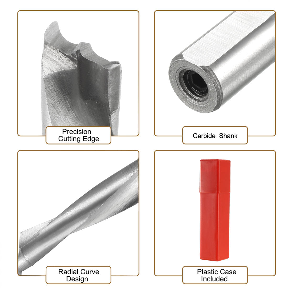 Harfington Brad Point Drill Bits for Wood 8mm x 68mm Left Turning Carbide for Woodworking Carpentry Drilling Tool