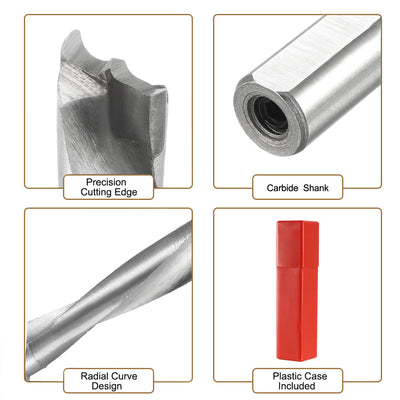 Harfington Brad Point Drill Bits for Wood 8mm x 68mm Left Turning Carbide for Woodworking Carpentry Drilling Tool