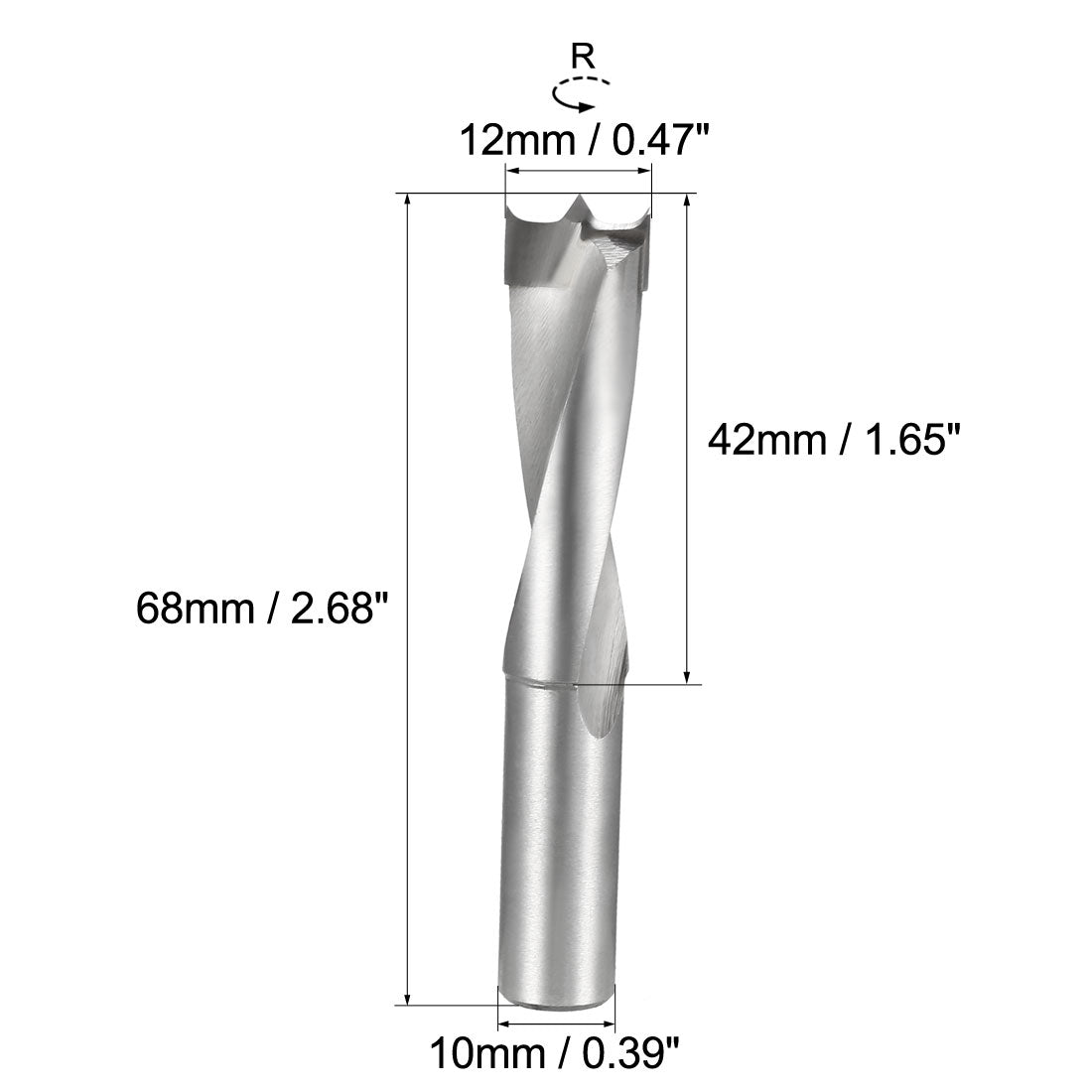 Harfington Brad Point Drill Bits for Wood 12mm x 68mm Right Turning Carbide for Woodworking Carpentry Drilling Tool
