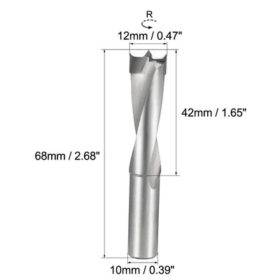 Harfington Brad Point Drill Bits for Wood 12mm x 68mm Right Turning Carbide for Woodworking Carpentry Drilling Tool