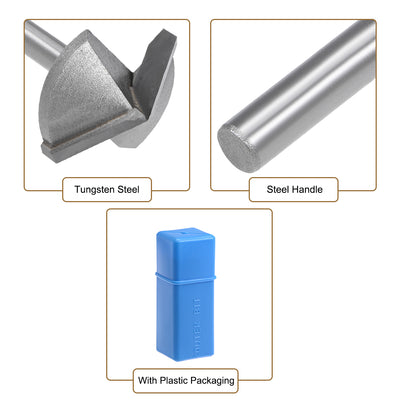Harfington Router Bits 6mm Shank 32mm Dia. 120 Degree V-Groove End Mill Tungsten Steel for CNC Woodworking Engraving Edge Trimmer