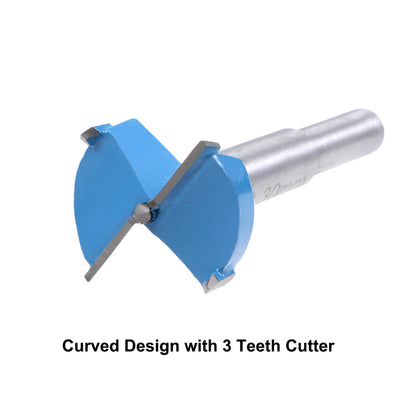 Harfington Forstner Wood Boring Drill Bits 30mm Dia Hole Saw Carbide Round Shank Cutting for Hinge Plywood MDF CNC Tool