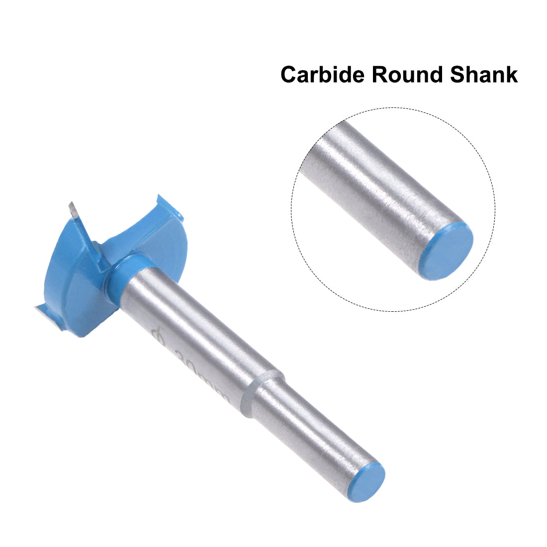Harfington Forstner Wood Boring Drill Bits 30mm Dia Hole Saw Carbide Round Shank Cutting for Hinge Plywood MDF CNC Tool