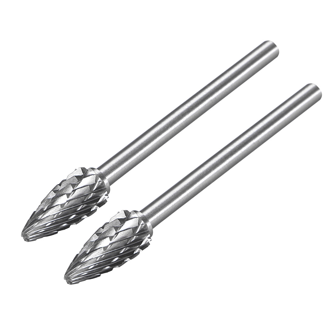 Harfington Tungsten Carbide Double Cut Rotary Burrs File Tree Shape with 1/8" Shank 2pcs