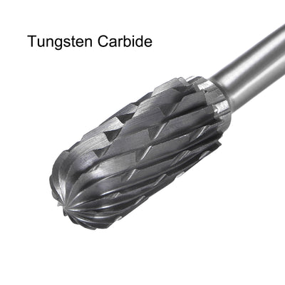 Harfington Tungsten Carbide Double Cut Rotary File Radius Cylinder Shape w 1/8" Shank 2pcs