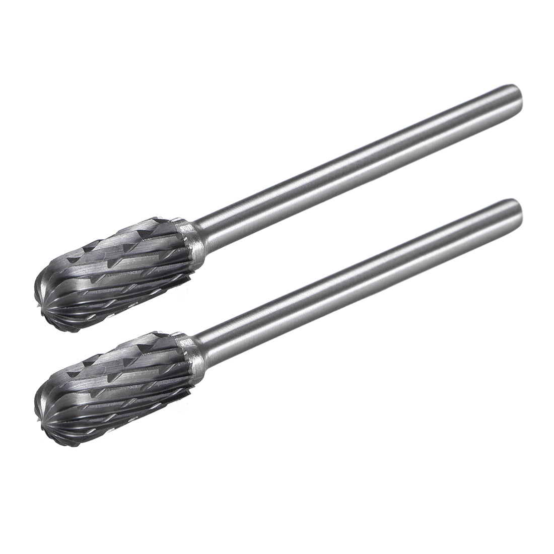 Harfington Tungsten Carbide Double Cut Rotary File Radius Cylinder Shape w 1/8" Shank 2pcs