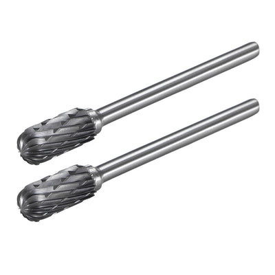 Harfington Tungsten Carbide Double Cut Rotary File Radius Cylinder Shape w 1/8" Shank 2pcs