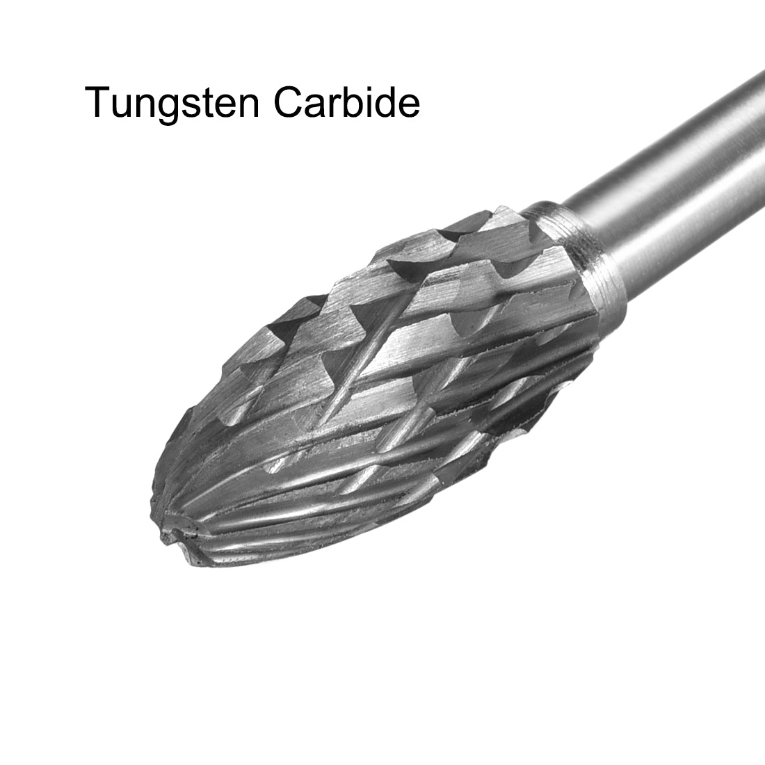 Harfington Tungsten Carbide Double Cut Rotary File Oval Shape with 1/8" Shank 2pcs