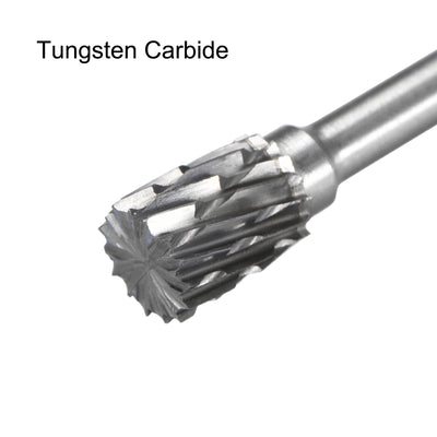 Harfington Tungsten Carbide Double Cut Rotary File Cylinder Shape with 1/8" Shank 3pcs