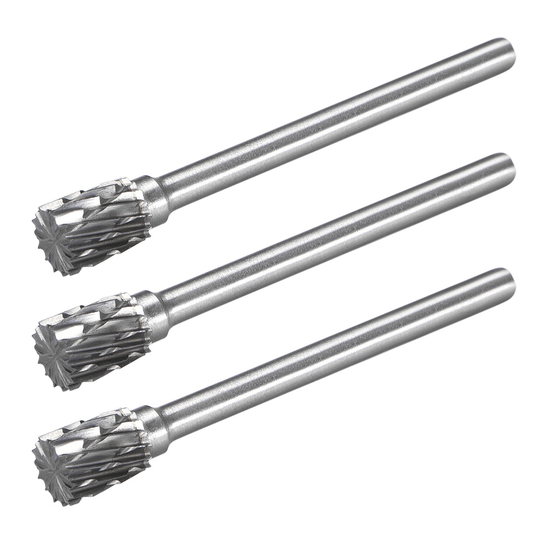Harfington Tungsten Carbide Double Cut Rotary File Cylinder Shape with 1/8" Shank 3pcs