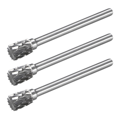 Harfington Tungsten Carbide Double Cut Rotary File Cylinder Shape with 1/8" Shank 3pcs