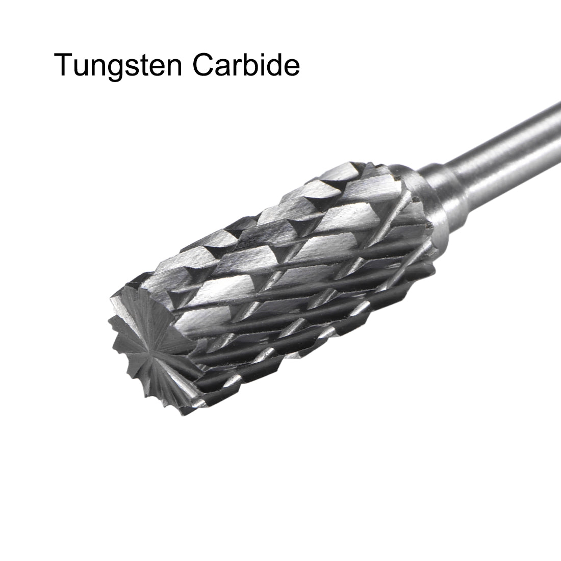 Harfington Tungsten Carbide Double Cut Rotary Burrs File Cylinder Shape w 3/32" Shank 2pcs