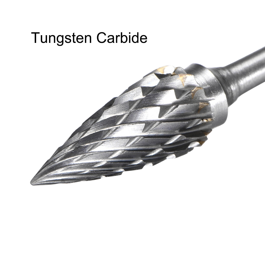 Harfington Tungsten Carbide Double Cut Rotary Burrs File Pointed Tree Shape w 3/32" Shank