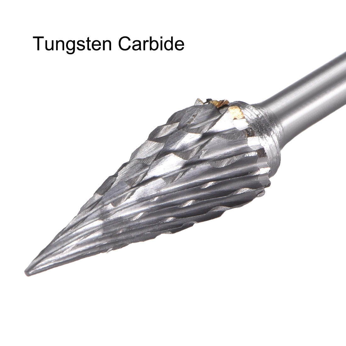 Harfington Tungsten Carbide Double Cut Rotary Burrs File Pointed Cone Shape w 3/32" Shank