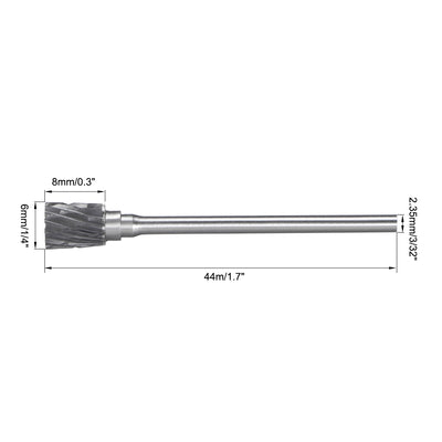 Harfington Tungsten Carbide Double Cut Rotary File Cylindrical Shape with 3/32" Shank