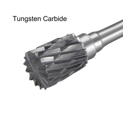 Harfington Tungsten Carbide Double Cut Rotary File Cylindrical Shape w 3/32" Shank 2pcs
