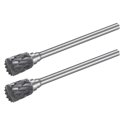 Harfington Tungsten Carbide Double Cut Rotary File Cylindrical Shape w 3/32" Shank 2pcs