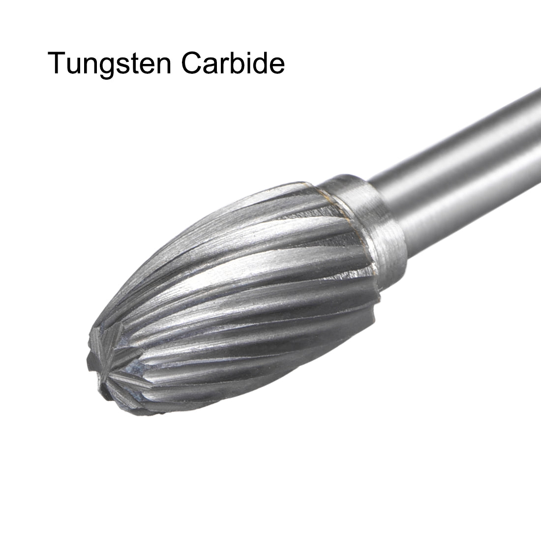 Harfington Tungsten Carbide Single Cut Rotary Burrs File Oval Shape w 1/8" Shank 3pcs