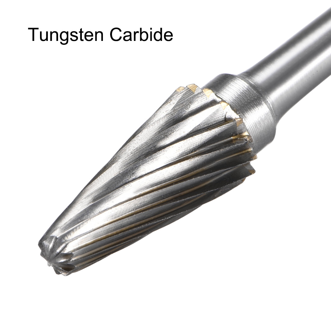 Harfington Tungsten Carbide Single Cut Rotary File Radius Cone Shape with 1/8" Shank 3pcs