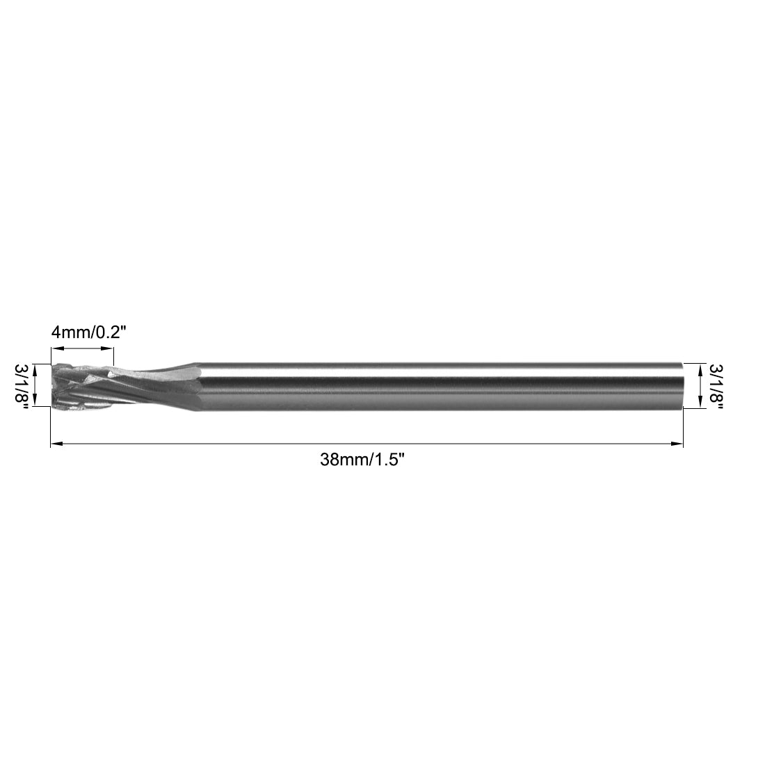 Harfington Double Cut Rotary File Cylinder Shape with 1/8" Shank and 1/8" Head Size 2pcs