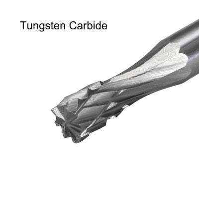 Harfington Double Cut Rotary File Cylinder Shape with 1/8" Shank and 1/8" Head Size 2pcs