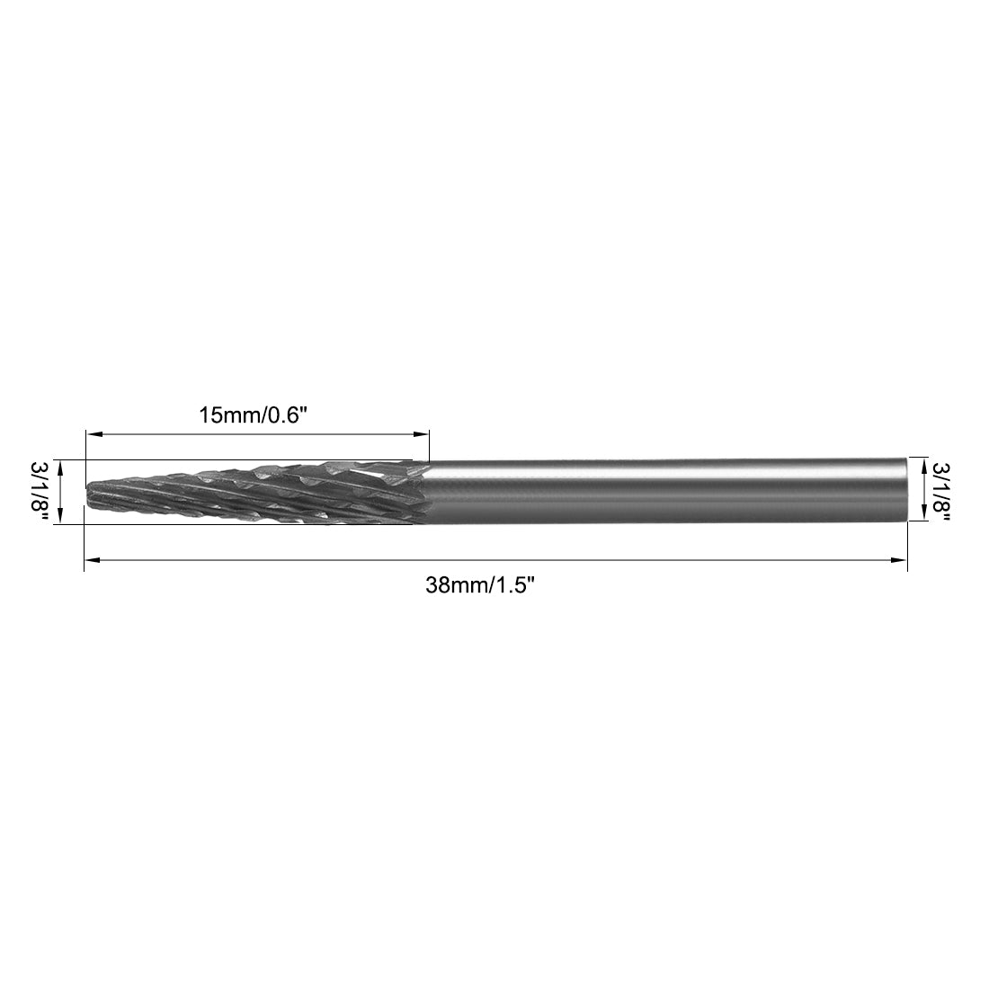 Harfington Double Cut Rotary Burrs Files Cone Shape with 1/8" Shank and 1/8" Head Size 2pcs