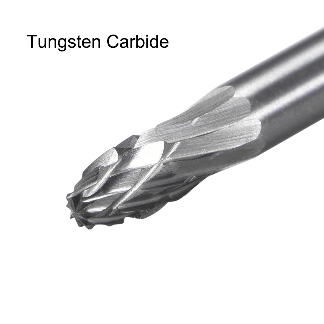 Harfington Double Cut Rotary Burrs Files Flame Shape, 1/8" Shank Dia, 1/8" Head Size 2pcs