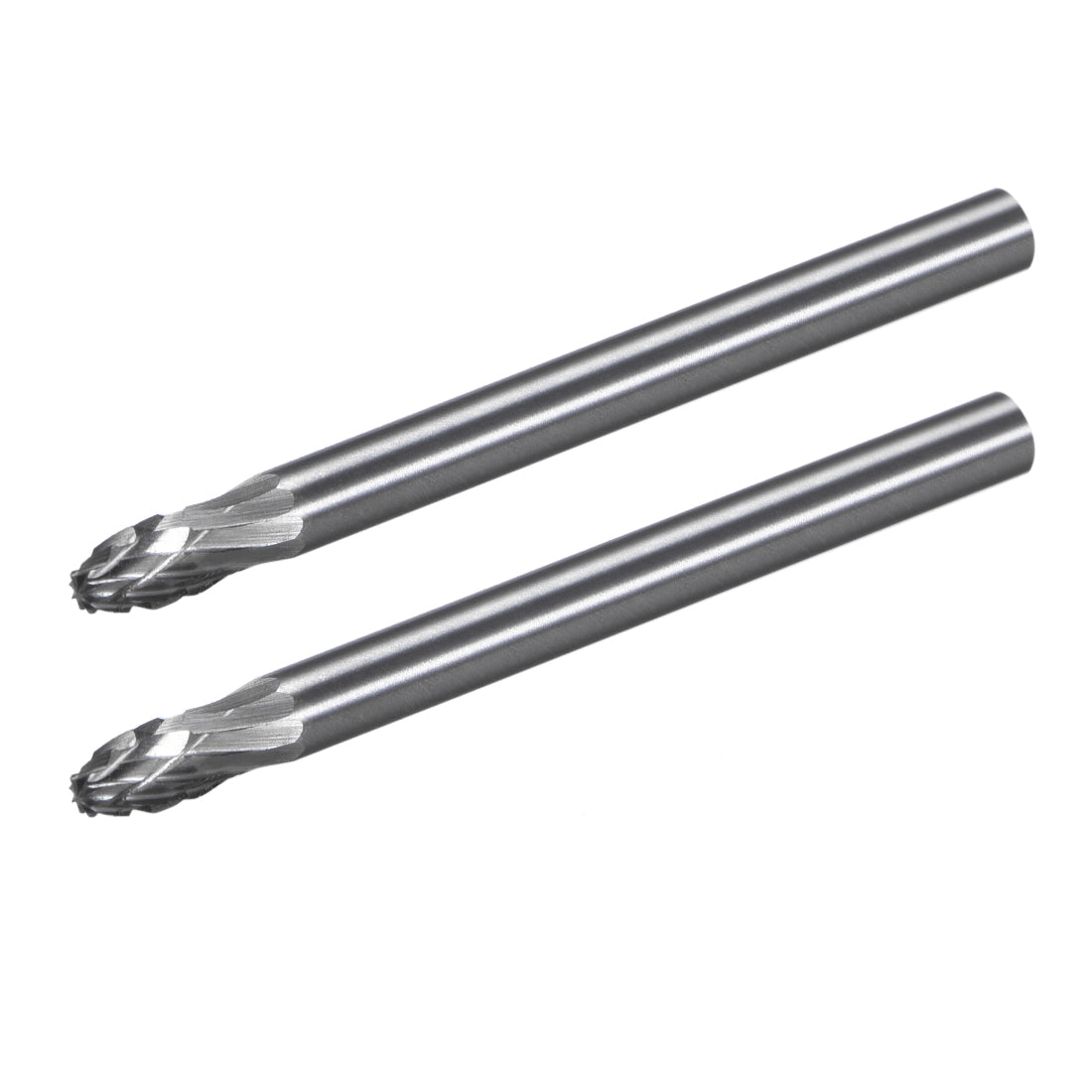 Harfington Double Cut Rotary Burrs Files Flame Shape, 1/8" Shank Dia, 1/8" Head Size 2pcs