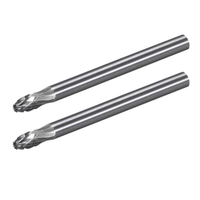 Harfington Double Cut Rotary Burrs Files Flame Shape, 1/8" Shank Dia, 1/8" Head Size 2pcs