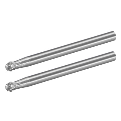 Harfington Double Cut Rotary Burrs File Ball Shape 1/8" Shank Dia and 1/8" Head Size 2pcs