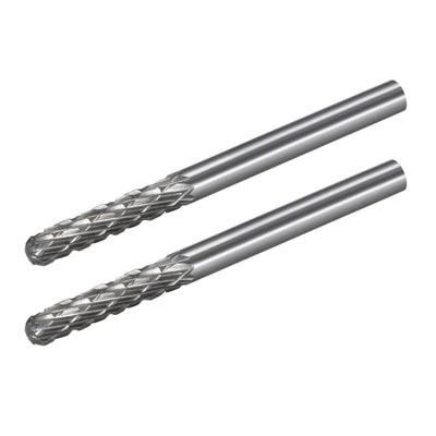 Harfington Double Cut Rotary Burrs File Cylinder Shape 1/8" Shank Dia 1/8" Head Size 2pcs