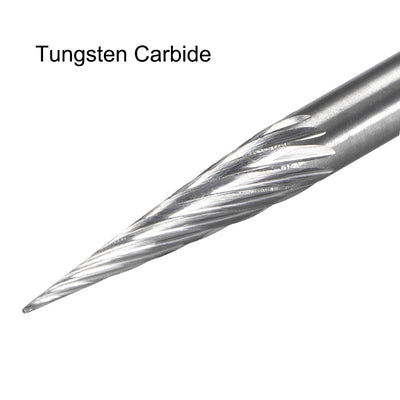 Harfington Single Cut Rotary Burrs File Cone Shape with 1/8" Shank and 1/8" Head Size 2pcs