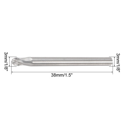 Harfington Single Cut Rotary Burrs Files Ball Shape with 1/8" Shank and 1/8" Head Size 2pcs