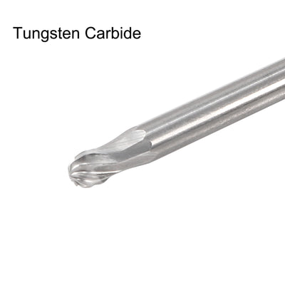 Harfington Single Cut Rotary Burrs Files Ball Shape with 1/8" Shank and 1/8" Head Size 2pcs