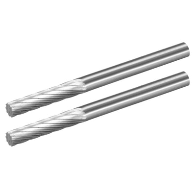 Harfington Single Cut Rotary Burrs Files Cylinder Shape with 1/8" Shank and 1/8" Head 2pcs
