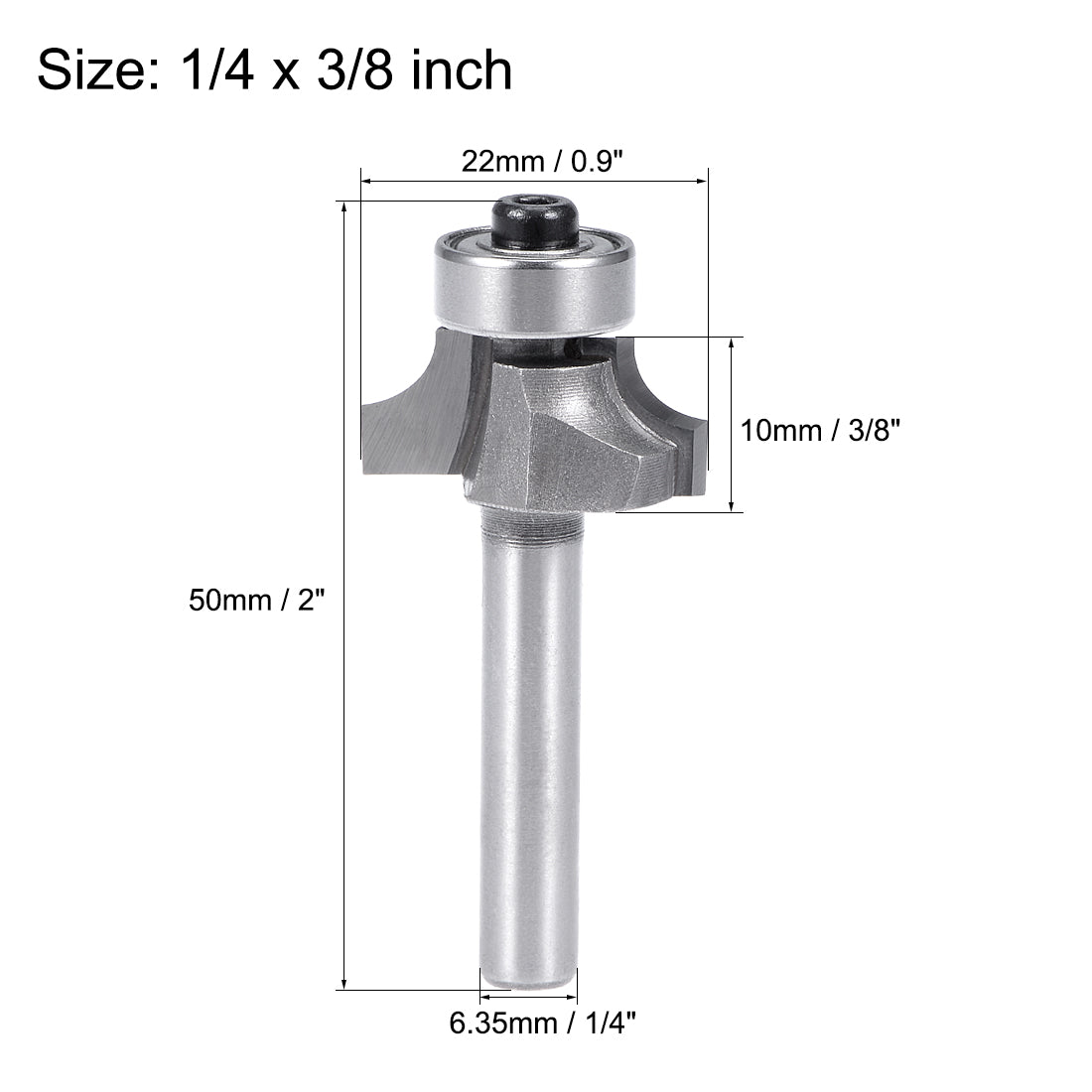 Harfington High Carbon Steel Milling Cutter Round Router Bit