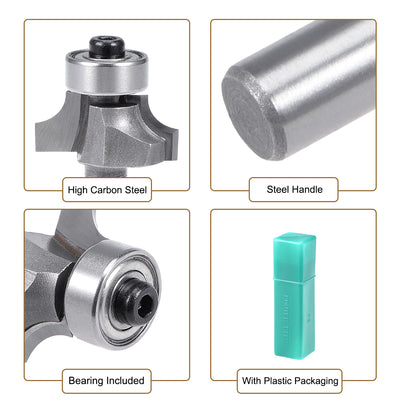 Harfington High Carbon Steel Milling Cutter Round Router Bit