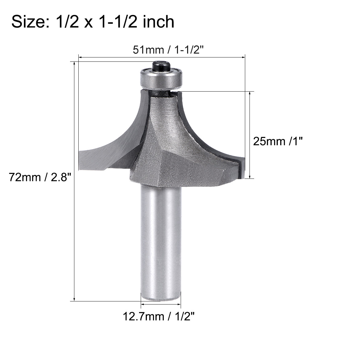 Harfington High Carbon Steel Milling Cutter Round Router Bit