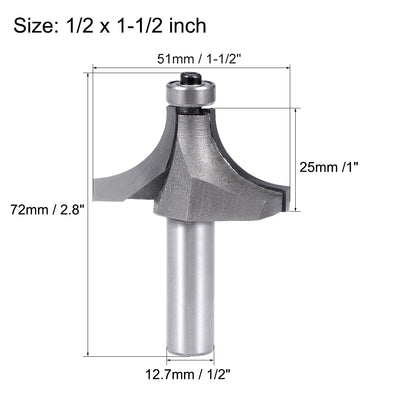 Harfington High Carbon Steel Milling Cutter Round Router Bit