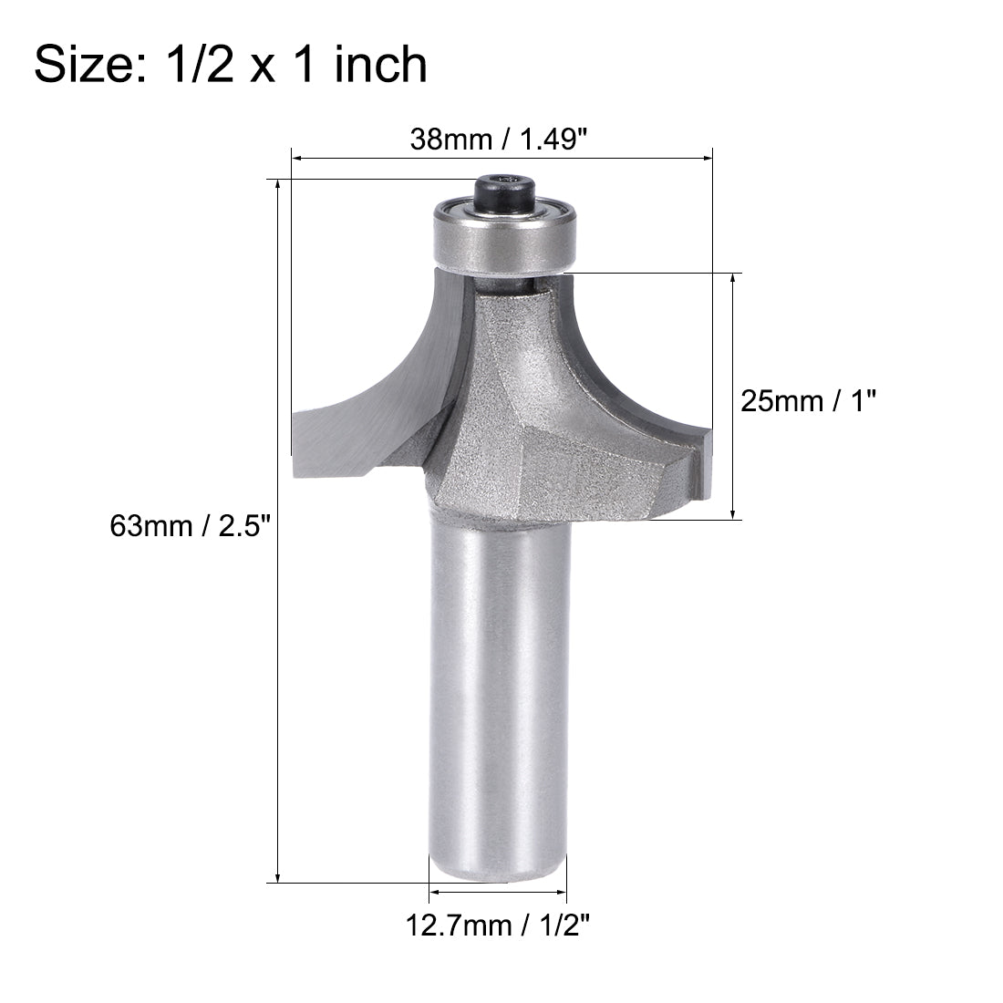 Harfington High Carbon Steel Milling Cutter Round Router Bit